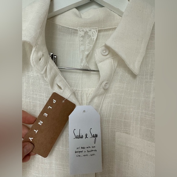 BNWT Plenty / Sadie and Sage button up off-white shirt in XS - Picture 4 of 5